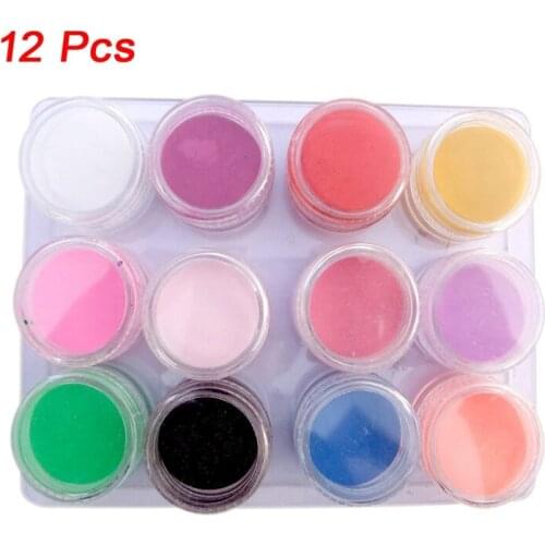 12 Mix Colors Acrylic Powder Builder Nail Art Set