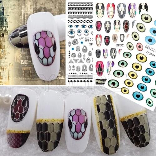 Snake Eye Nail Decals Sticker for Nails Decoration Adhesive Eyes Sticker Decal Manicure for Nail Art Sticker Foil Nail Design
