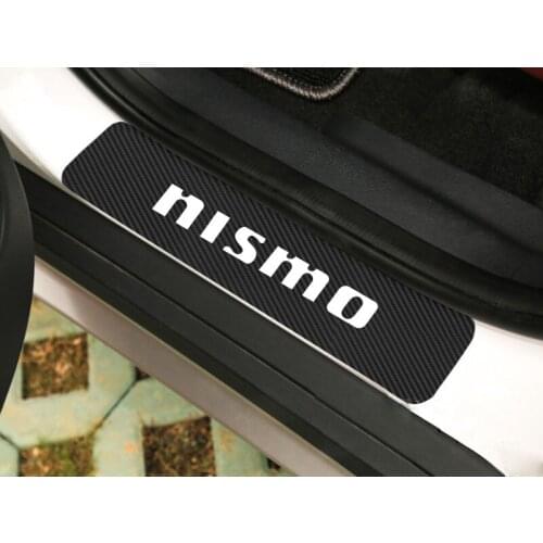 Car Stickers Tuning Produt For Nissan NISMO Accessories Auto Door Sill Protector Carbon Fiber Waterproof Styling Decal 4Pcs