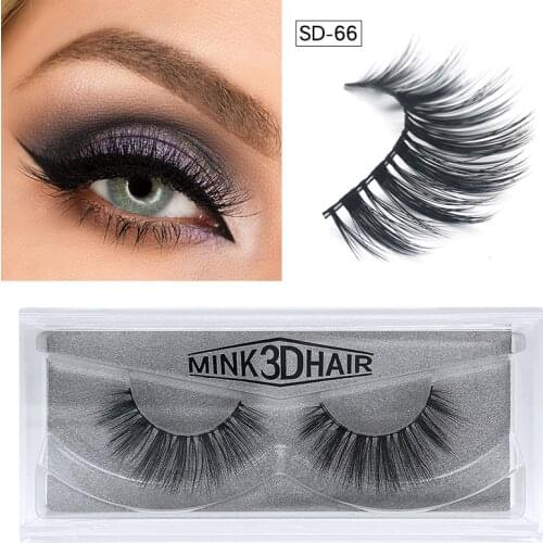 Newest 3D Thicken Mink Fur Handmade Womens Makeup Crossing Lashes False Curling Eyelash Extensions Eye Makeup