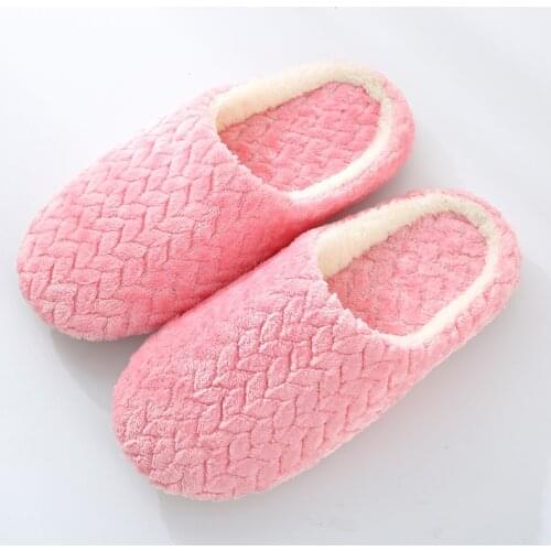Autumn Winter Women Plush Cotton Slippers Soft Bottom Home Shoes Men Slippers Indoor Non-slip Comfortable Couple Slipper Shoes