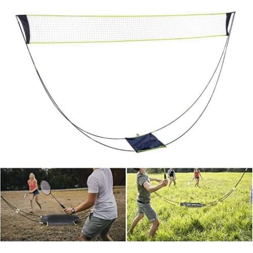Portable Badminton Net with Stand Carry Bag, Folding Volleyball Tennis Badminton Net – Easy Setup for for Outdoor/Indoor