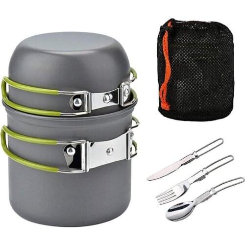 Camping Cookware Outdoor Cooking Set Heat Cooker Travel Tableware Tourist Kitchen Pot Utensil Equipment