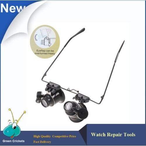 20X magnifying glass with light for Watch Repair ,Plastic Head lens magnifier loupe glass