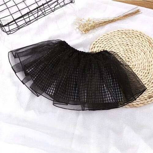 Princess Girls Skirts Fashion Soft Tulle Black and White Plaid Tutu Skirts Birthday Gift Toddler Ball Gown Party Child Petticoat