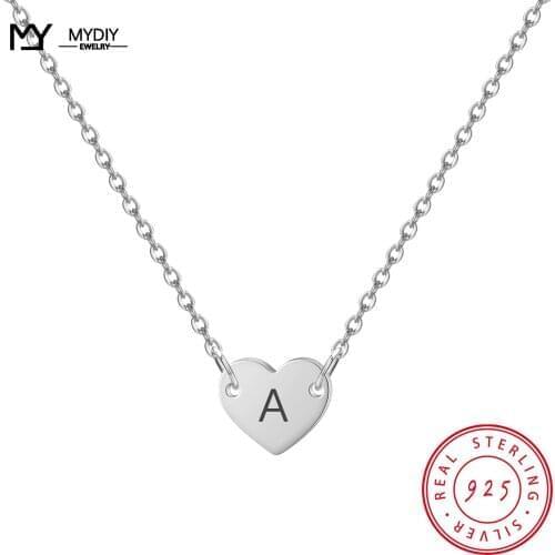 925 Sterling Silver Love Pendant Carved Letter Personalized Custom Letters Vintage New simpleMinimalist Jewelry Women