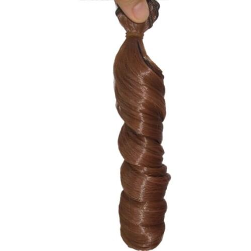 One pieces doll Hair 15*100cm Natrual Brown Color thick Curly Wig for BJD Doll Wavy hair