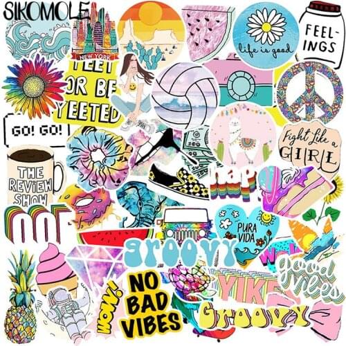 100PCS Cartoon Colorful VSCO Girl Stickers Stickers Skateboard Suitcase Guitar Luggage Laptop Sticker Kid Classic Toy F5