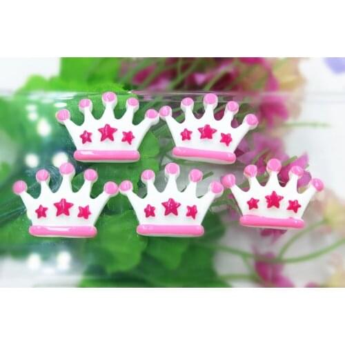 10pcs/lot flat back resin crafts 33*23mm resin cabochons accessories kawaii resin crown with star