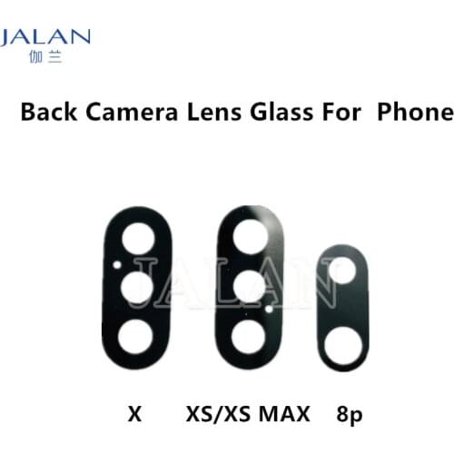10pcs X XS MAX Sapphire High Quality Rear Camera Lens Glass Replacement Black Camera Glass With Metal Ring Repair