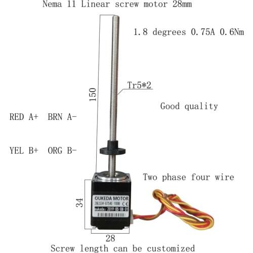 28 screw motor lead 2 fuselage 34 28BYGH34 linear screw motor