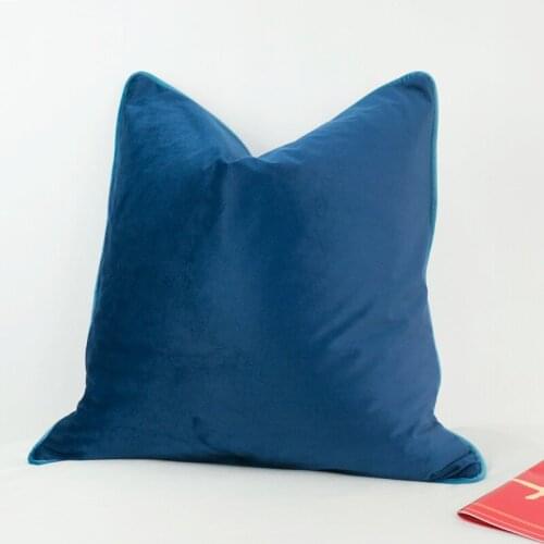 3 Colors Velvet Cushion Cover Deep Sapphire Blue Lake Blue Pillow Case Soft No Balling-up Without Stuffing