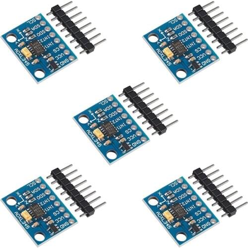 5Pcs GY-291 ADXL345 3-Axis Digital Acceleration of Gravity Tilt Module for Arduino IIC/SPI Transmission