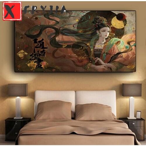 5d DIY diamond embroidery Retro woman full square round diamond painting cross stitch kit 5D mosaic stickers home decoration