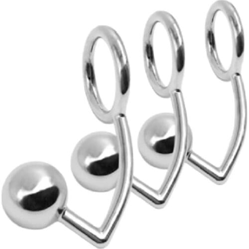 Stainless Anal Hook Chastity Butt Plug Metal Cock Ring Male Anal Plug Ball Penis Rings Steel Women Ass Adult Sex Toy for Couples