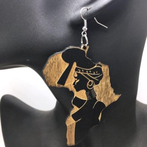Free Shipping! African Carrier Women Wooden Earrings can mixed 2 colors
