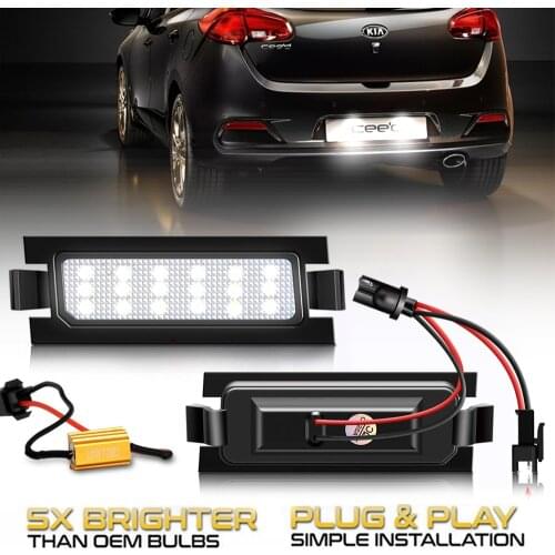 2Pcs Error Free LED License Plate Light For Kia Ceed ED JD Hyundai I30 CW Accent Elantra GT Car Tail Number Backlight Lamps