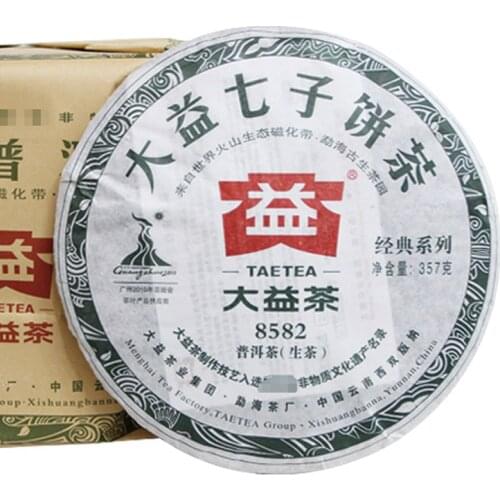 2010 TAETEA 8582 Menghai 002 Batch Raw Puer Chinese Tea Sheng Puer Chinese Tea Cake 357g