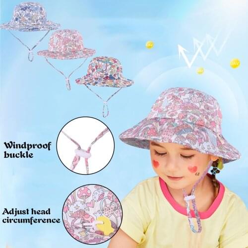 Girl Sunhat Hot Sale High Quality Children Adjustable Sun Hat Anti-UV Cartoon Pattern Summer Boys Girls Kids For Dropshipping