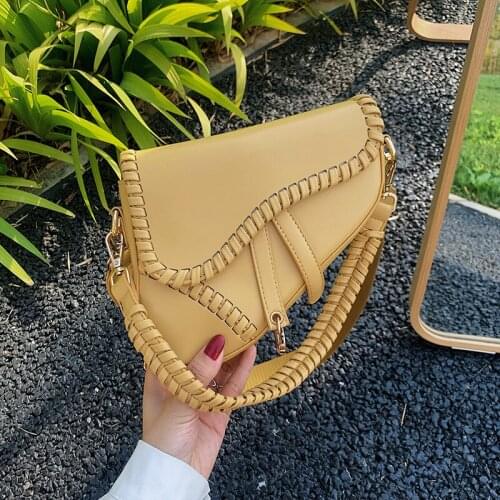 Women Bag One Shoulder Handle Bag Casual Hasp Zipper PU Lock Ornament Bag