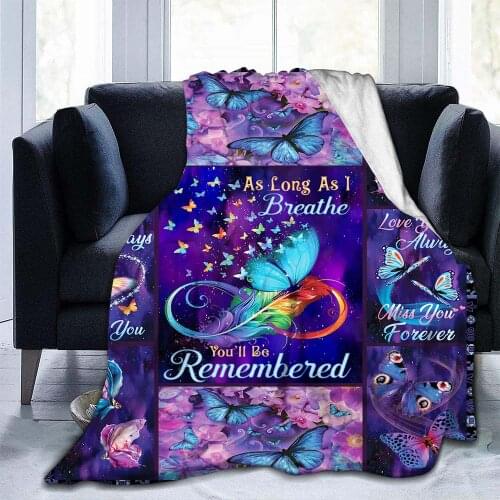 Butterfly Flannel Blanket Ultra Soft Fuzzy Lightweight Cozy Warm Fluffy Plush Blanket Microfiber for Sofa Couch Chair Bedroom