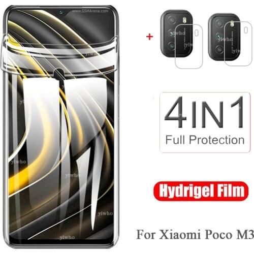 Hydrogel film screen protector For xiaomi little m3 camera lens pocophone poco m3 m 3 pocophonem3 pocom3 film not tempered glass