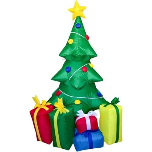 Giant Inflatable Christmas Tree and Gift Night Light Garden Yard New Year Festival Party Props Home Amusement Park Decoration