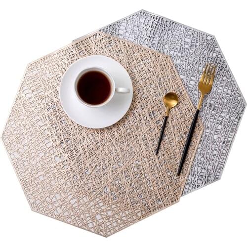 Creative Placemat Dinner Table Heat-insulated Pad Waterproof Octagonal Hollow Place Mats Home Decor