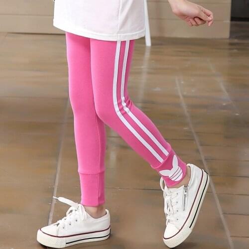 Girl Pants Side Stripe Sports Leggings for Kid Sweatpants Kids Leggings Sport Trousers Outwear Girls School Harem Trousers