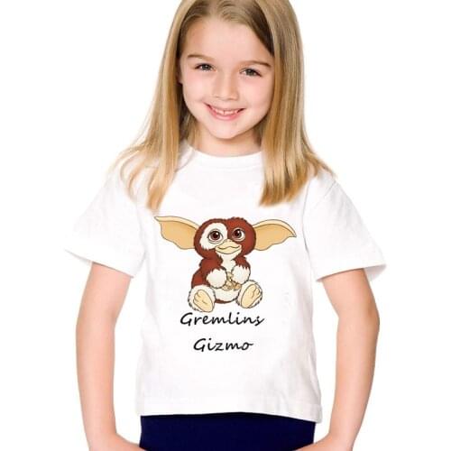 Summer girl t-shirt kids clothes boys childrens clothing Gremlins Gizmo print graphic t shirts cartoon t shirt for girls tshirt