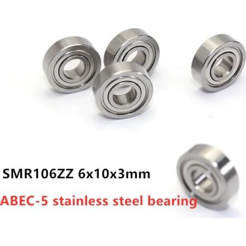 50pcs ABEC-5 SMR106ZZ 6x10x3 mm DDL-1060ZZ stainless steel miniature ball bearing SMR106 -2Z 6*10*3mm