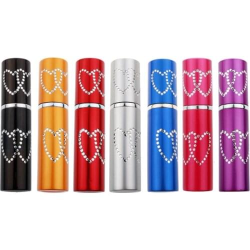 Refillable 10ML Upper and Lower Double-hearted Aluminum Tube Lipstick Perfume Glass Empty Spray Cosmetic Bottle 10PCS/LOT