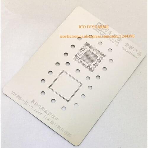MT6595 CPU RAM BGA Stencil Reballing IC Pins BGA Direct Heating Template Tin Plant Steel Net 0.12mm Thickness Anti Drum-up