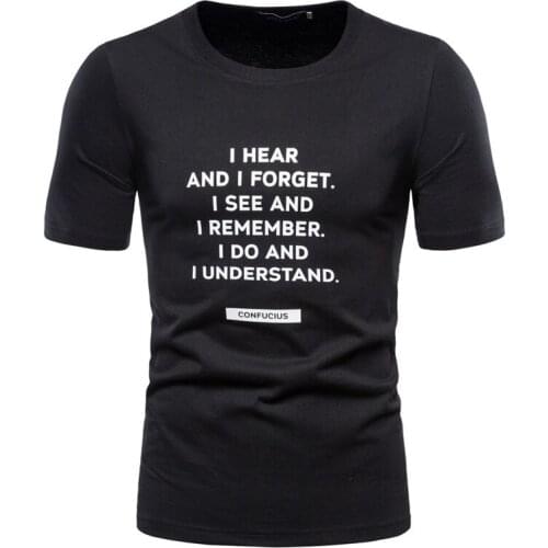 Mens Hipster Letter Print T Shirt Brand Men Clothing Slim Fit Short Sleeve Tshirt Men Streetwear Casual Tee Shirt Homme XXXL