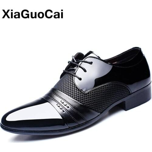 Men Formal Shoes Patent Leather 2020 Oxford Shoes For Men Dress Shoes Pointed Toe British Breathable Business Luxury Big Size