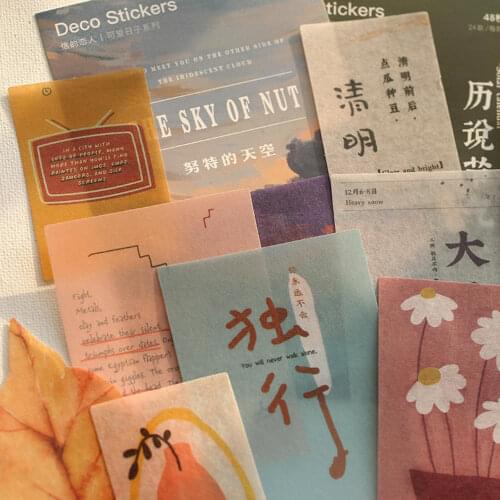 2020 NEW Ins Style Journal Decorative Writable Paper Stickers Scrapbooking Stick Label Diary Stationery Album Stickers