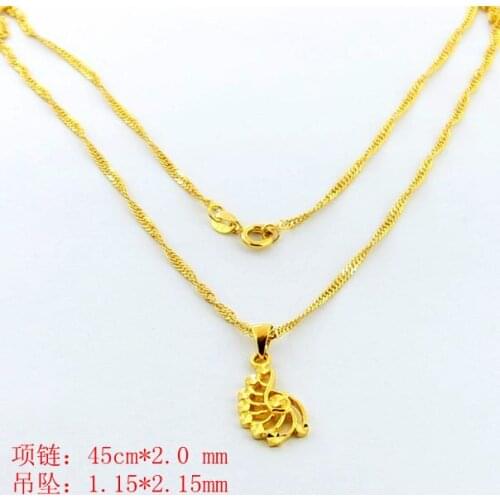 New Arrival Fashion 24k GP gold color Necklace Mens & Women Yellow Gold Golden Jewelry Necklace hot sell YHDN035
