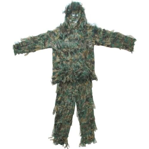 Hunting 3D Ghillie Suit Camouflage Clothing CS Geely Clothing Lightweight Breathable Jungle Leaves Clothing Hunting Suit
