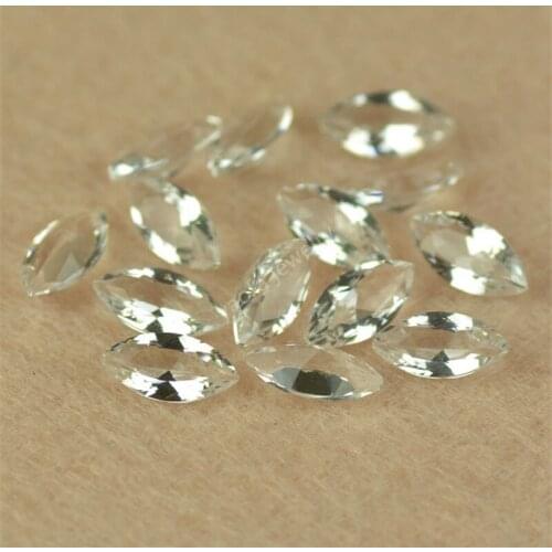 Wholesale 1.5x3~8x16mm 5A Marquise Shape Cut White Color Glass Beads Loose Synthetic Gems Glass Stone For Jewelry