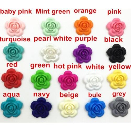 Food Grade Silicone Flower Teeth Beads DIY Necklaces Baby Bracelets Babies Chew Jewelry Teether Necklaces Mom Jewelry 50pcs/lot