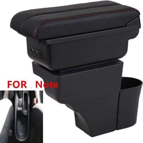 For Nissan Note armrest box USB Charging heighten Double layer