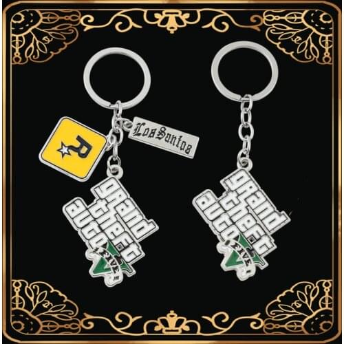 FM-sieraden Hot Game PS4 GTA 5 Grand Theft Auto 5 Sleutelhanger Heren Fans Brief Helden Stelen Groothandel Directe Verkoop