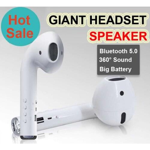 Bluetooth Speaker Giant Headset Wireless Airbuds Super Bass Portable 3D Stereo Surround Music Outdoor Support TF Mic Soundbar