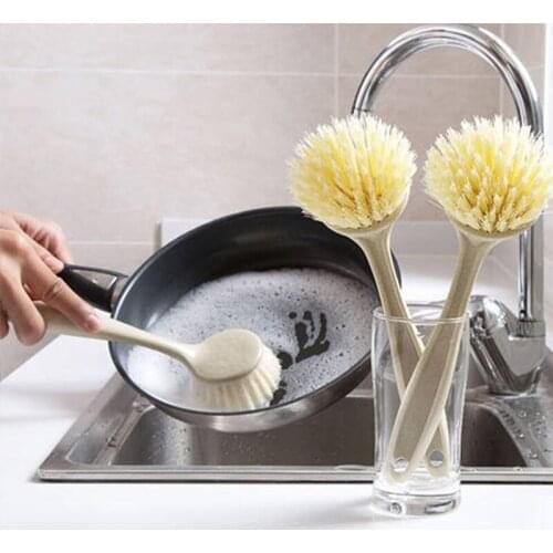 Handheld Cleaning Brush Long-handled Washing Dishes Brush Pot Can Cleaning Brush Kitchen Multifunction brush Accessories Tools