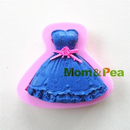 Mom&Pea 0927 Free Shipping Skirt Shaped Silicone Mold Cake Decoration Fondant Cake 3D Mold Food Grade