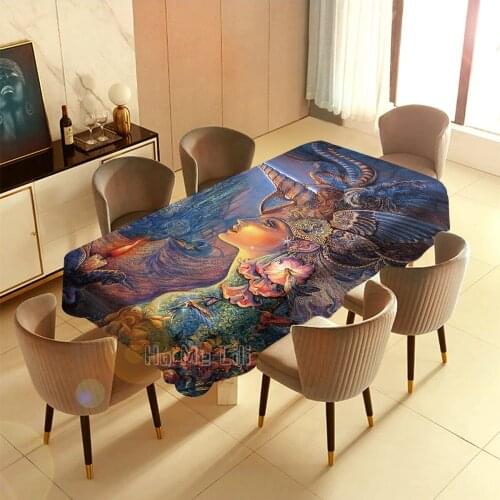 Unicorn Lady Tablecloth Art Interior And Outdoor Decoration