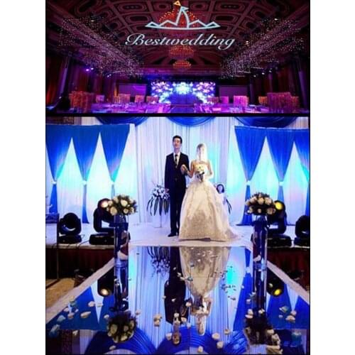 Wedding Centerpieces Mirror Carpet Aisle Runner Gold Silver Double Side Design T Station Decoration Wedding Favors Carpets