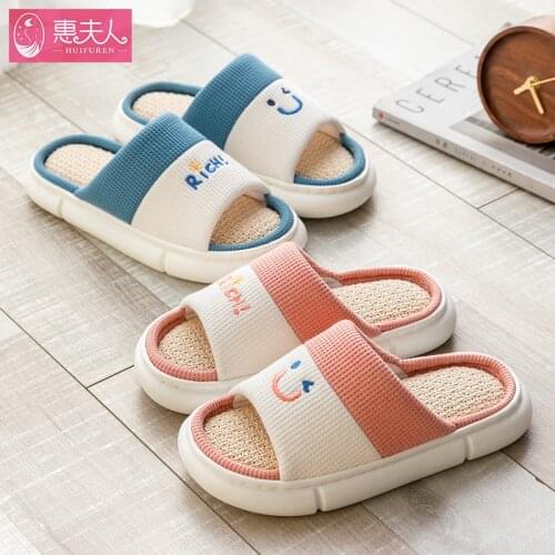 Slippers Women Home Couple Home Thick-soled Cotton Slippers Men' Shoes Women Shoes Slipper Women Fur Slippers