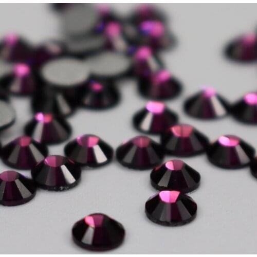 Dark Amethyst Hotfix Rhinestone Flat Back Iron On Strass Crystal Stones Hot Fix Rhinestones For Clothes Decorations