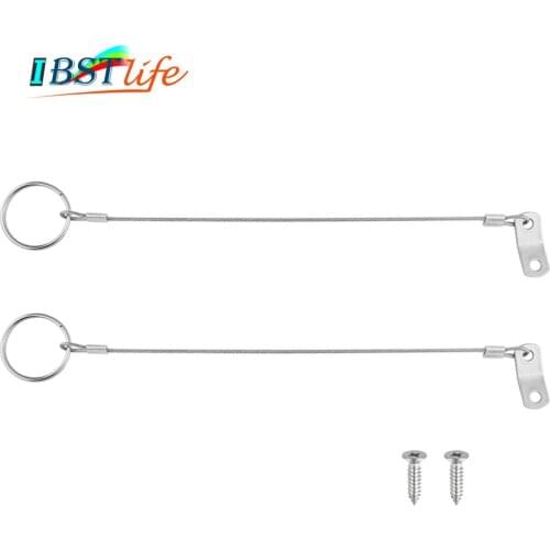 2PCS Stainless Steel 316 Lanyard Cable Safety Tether Wire for Loss Prevention 1 Loop with Quick Release Ring & Rubber Coating